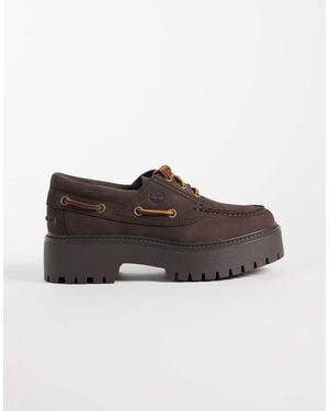 Timberland Stone Street Scarpe Da Barca Platform A 3 Occhielli - Marrone