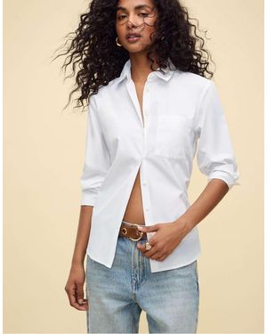 Stradivarius Basic Poplin Shirt With Pocket - Blue