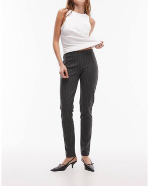 Mango Slim Fit Pinstripe Trouser - Grey