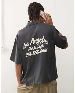 PacSun Short Sleeve Los Angeles Slogan Shirt - Black