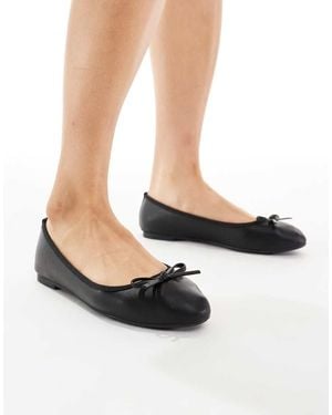 New Look Faux-leather Ballet Flats - Black