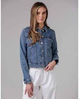 French Connection Cotton Blend Slim Fit Denim Jacket - Blue