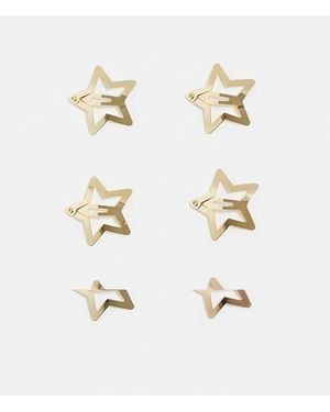 Pieces Set Van 6 Haarspeldjes Met Sterren - Wit