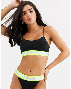 Calvin Klein – Hazard – es Bustier mit Neon-Logo - Schwarz