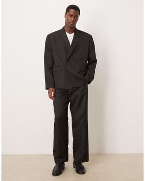 ASOS Micro Sequin Wide Suit Trousers - Black