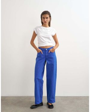 TOPSHOP Jeans Comodi A Vita Bassa Intenso - Blu