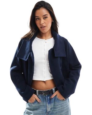 Stradivarius Short Tailored Jacket - Blue