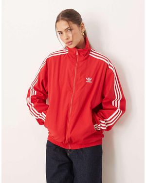 adidas Originals Chaqueta De Chándal Roja De Tejido Liso Firebird De -Rojo