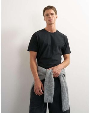 TOPMAN Camiseta Cropped De Corte Clásico En - Negro