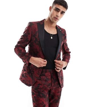 Twisted Tailor Ersat Slim Suit Jacket - Red