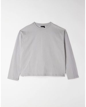 ASOS Heavyweight Oversized Boxy Drop Shoulder Long Sleeve T-Shirt - Grey