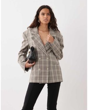 Miss Selfridge Americana De Doble Botonadura Con Hombros Marcados A-Multi - Neutro