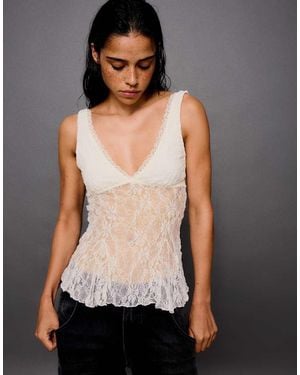 Bershka Lace Camisole - Grey