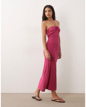 Mango Teen - robe longue en maille à dos nu - vif - Rose