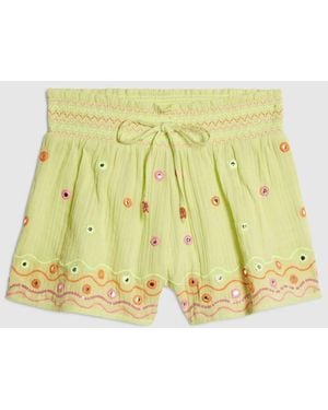 River Island Cotton Mirror Embroidered Shorts - Metallic