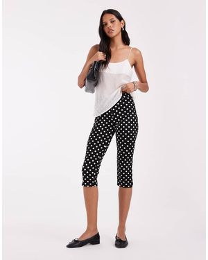 ASOS Co-Ord Leggings Capri A Pois Nere - Neutro