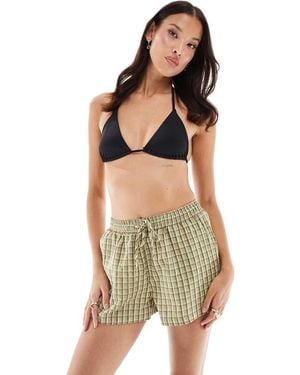 Threadbare Geruite Short Van Katoenmix - Groen
