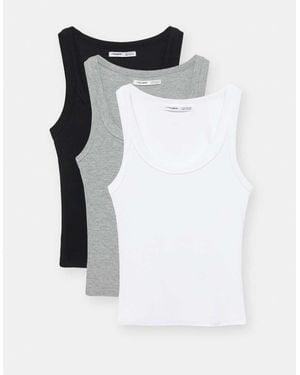 Pull&Bear Pack Of 3 Tank Tops - Blue