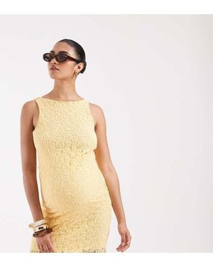 Vero Moda Stretch Floral Lace Sleeveless Slash Neck Mini Dress - Natural