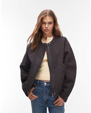 ARKET Washed Cotton Bomber - Blue