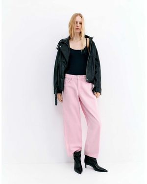 Pull&Bear – barrel-jeans - Pink