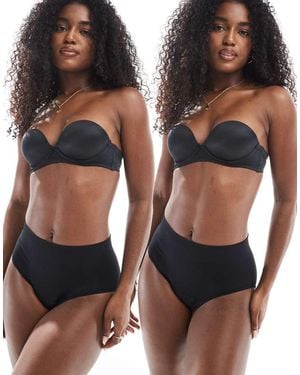 Modibodi Modicomfort Seamless Full Brief 2 Pack Light-moderate Period Breif - Black