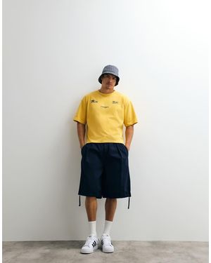 TOPMAN Balloon Fit Ripstop Short - White