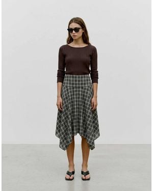 Vero Moda Shlie top en maille coupe slim à encolure bateau - Marron