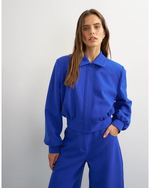 TOPSHOP Zip Through Formal Blazer - Blue