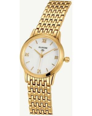D.Louise Classic Link Round Watch - Metallic