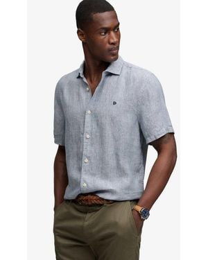 Superdry Riviera Short Sleeve Linen Shirt - Grey