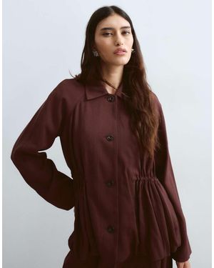ARRANGE Blazer Co-Ord Met Knoopsluiting, Tailleband En Peplum - Bruin