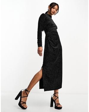 Closet Robe fourreau mi-longue ornée - Noir