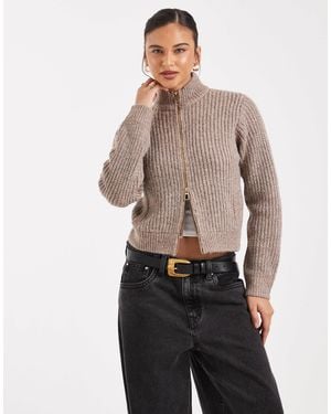 Threadbare – bomber-strickjacke - Natur