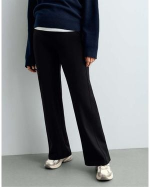 Oysho Warm Straight Maternity Trousers With Zips - Black