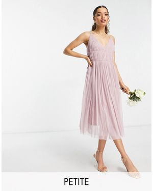 Beauut Petite – bridesmaid – mehrlagiges midikleid aus tüll - Pink