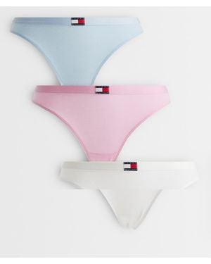 Tommy Hilfiger Pack De 3 Braguitas De Color Rosa, Blanco Y Azul De Corte Bikini Heritage De