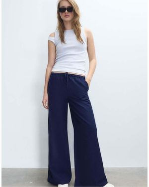 Stradivarius Wide-leg Trousers - Blue