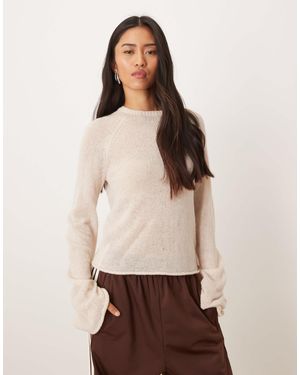 Motel Kaleo Roll Edge Light Knit Sweater - Natural
