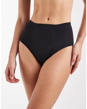 Modibodi Braguitas Menstruales Negras Muy Absorbentes De Talle Alto Sin Costuras - Negro