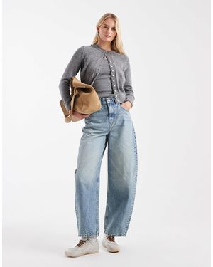 ASOS Asos Design Tall High Waisted Barrel Jean - Blue