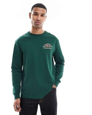 Polo Ralph Lauren Utility Pocket And Back Print Long Sleeve T-shirt Classic Oversized Fit - Green