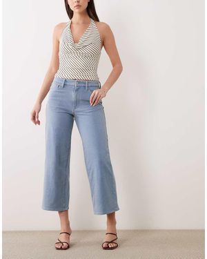 GOOD AMERICAN Jeanius Palazzo Crop Jeans - Blue