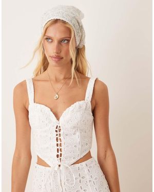 Collective The Label Tie Front Tops - White