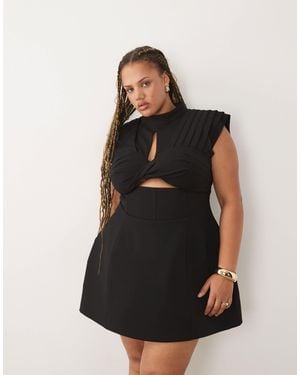 ASOS Curve Ruched Bust Structured Mini Dress - Black