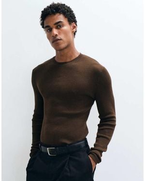 ASOS Essentials Micro Rib Muscle Fit Lightweight Knitted Jumper - Black
