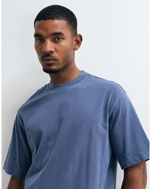SELECTED Heavyweight Washed T-shirt - Blue