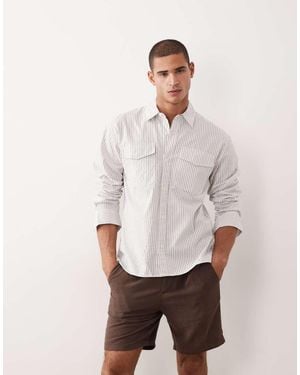 Abercrombie & Fitch Pocket Detail Long Sleeve Shirt - White