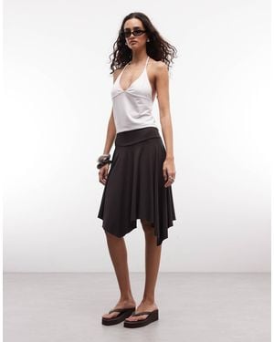 Weekday Asymmetric Knee Length Skirt - Natural