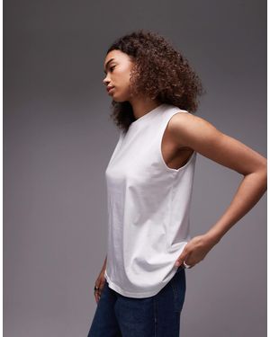 ARKET Jersey T-Shirt Top With Cap Sleeves - Gray